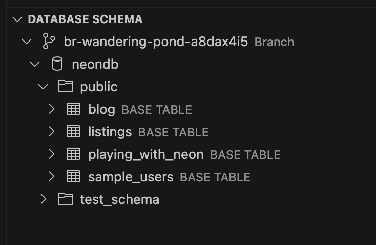 Database Schema View